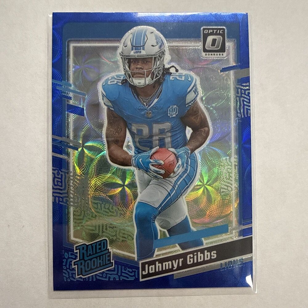 Panini Donruss 2023 Jahmyr Gibbs #331 Rated Rookie Blue Scope Prizm
